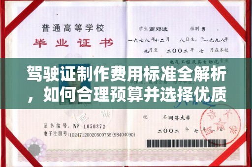 宣威驾驶证制作费用标准全解析，如何合理预算并选择优质服务？